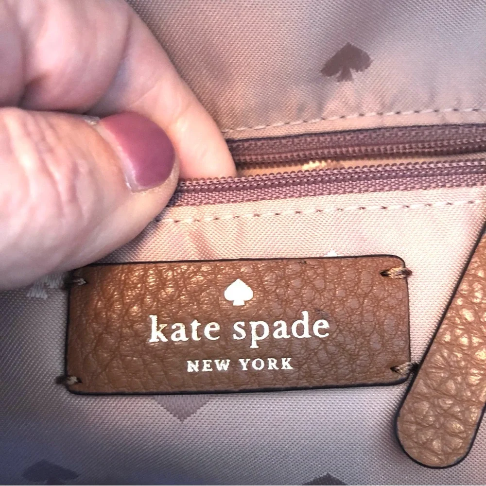 Kate Spade Jackson Backpack Warm Ginger Brown Pebbled Leather Apprx 9x9x5 inches